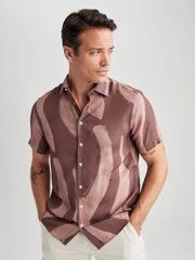 Stylish Abstract Printed Opaque Casual Shirt for Men in Brown -  Comfortable, and Versatile