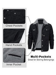 Men's Black Denim Jacket: Bold & Warm