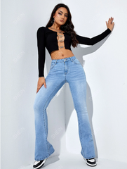 BLAMGLAM Premium Trendy Light Blue Bell Bottom Women’s Jeans