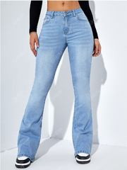 BLAMGLAM Premium Trendy Light Blue Bell Bottom Women’s Jeans