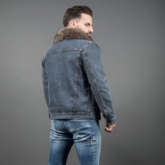 BLAMGLAM Men's Celebrity Denim Jacket with Fur – 5-Star Style & Comfort