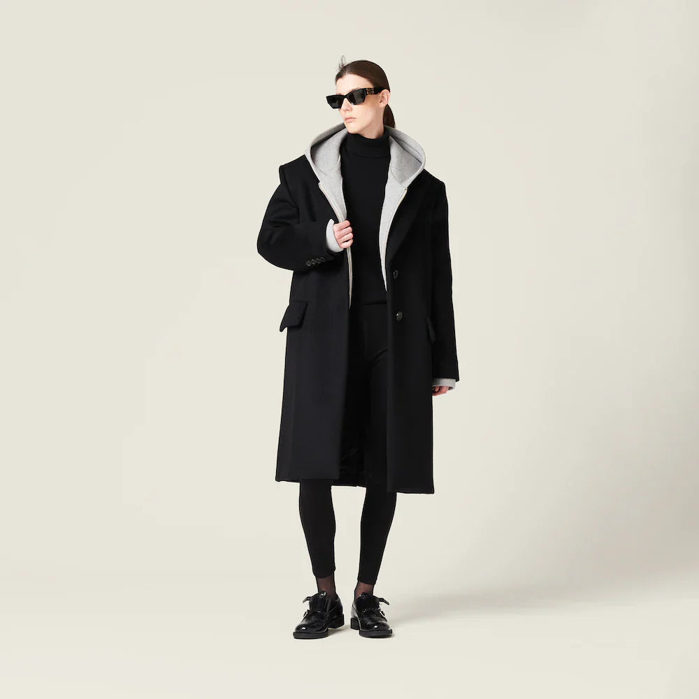 BlamGlam Luxury Black Single-breasted velour coat
