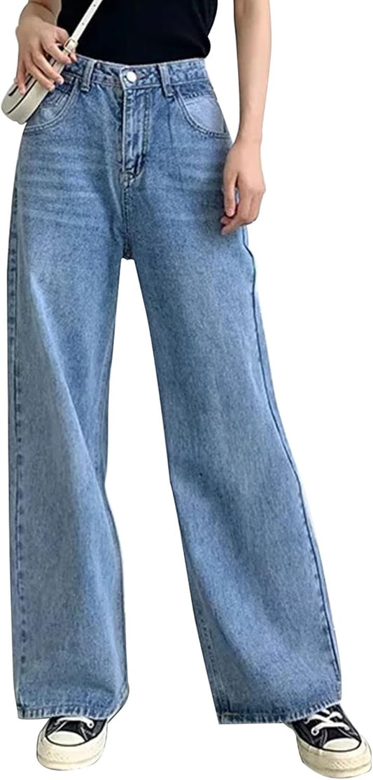 BlamGlam Women's High Waist Wide Leg Baggy Jeans | Y2K 90s Vintage Denim Pants | Retro Aesthetic, Comfortable Fit, Versatile Style, Durable Fabric, Trendy Throwback Fashion